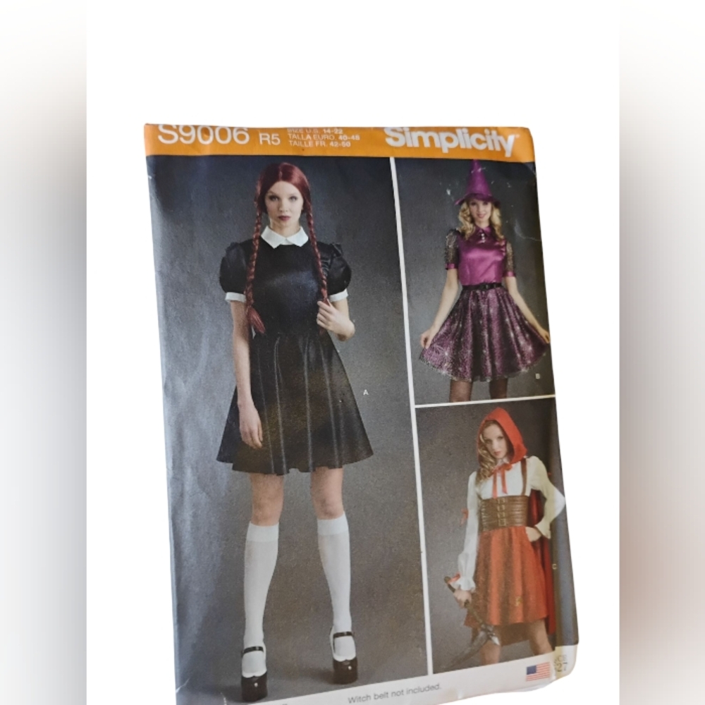 Simplicity Kids Black Costume Dress Wednesday Adams Family Pattern